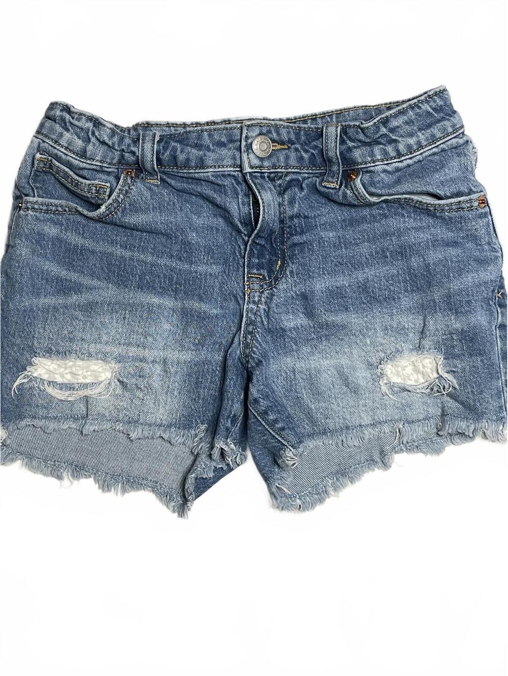Cat & Jack girls denim distressed cut off shorts w/ adjustable waist size 10/12